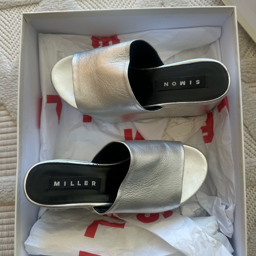 Simon Miller Metallic Platform Slides - Picture 4 of 5
